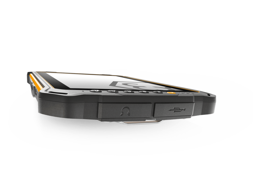 The i.safe MOBILE IS930.2 Non-Incendive (C1/D2) Tablet features a rugged design with visible front-edge buttons, a headphone jack cover, and a USB port cover—similar to those found on durable rugged smartphones.