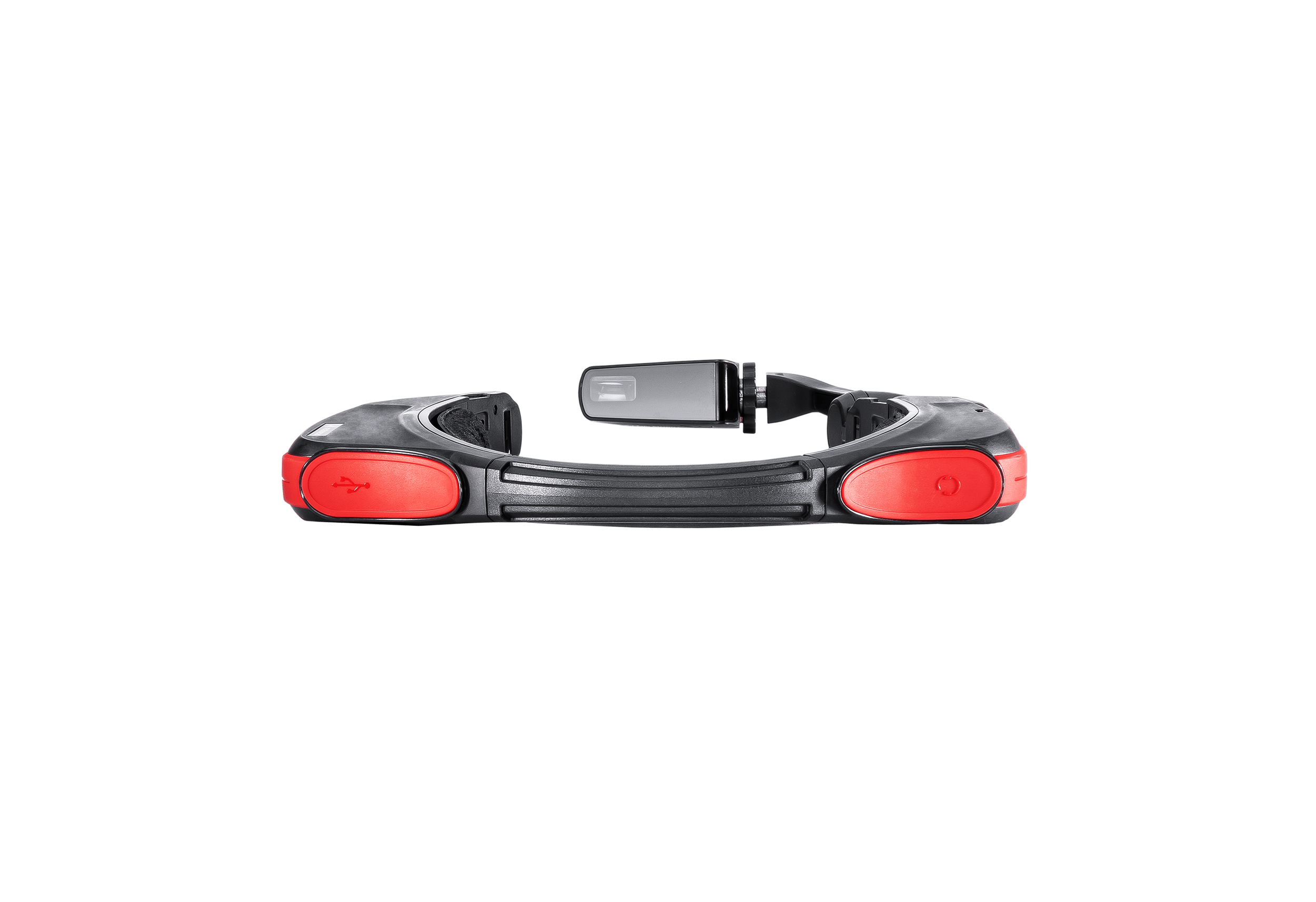 A black and red adjustable plastic strap with a central buckle, made for the RealWear HMT-1Z1 Hands Free Intrinsically Safe Wearable Tablet (Android 10), shown from the front on a white background.