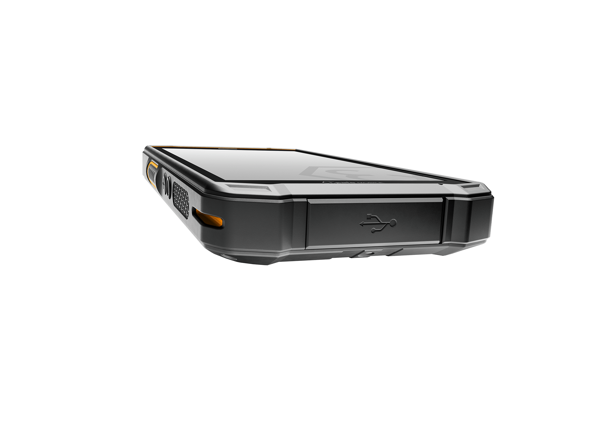The i.safe MOBILE IS540.2 Non-Incendive (C1/D2) Smartphone is a rugged black device with reinforced edges and an exposed USB port, compatible with Verizon Network LTE/5G, shown lying flat on a white background.