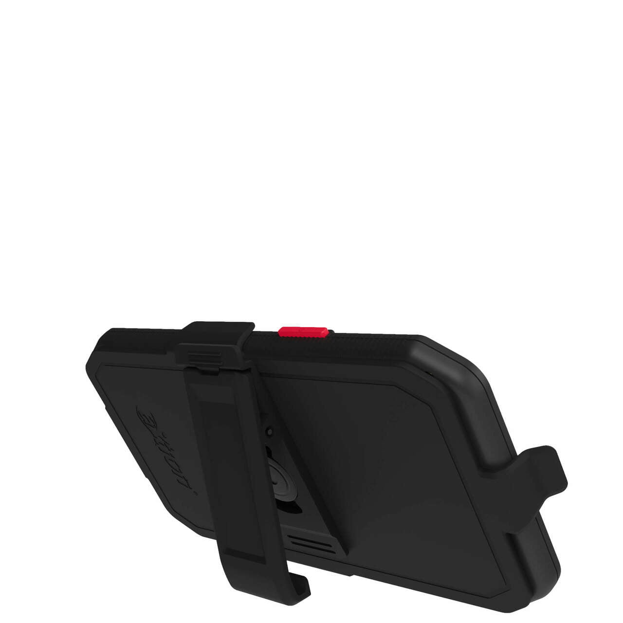 The aXtion® Extreme Case for iPhone 12, shown in black with a built-in kickstand, props up the device in landscape mode and provides hazardous location protection ideal for demanding environments.