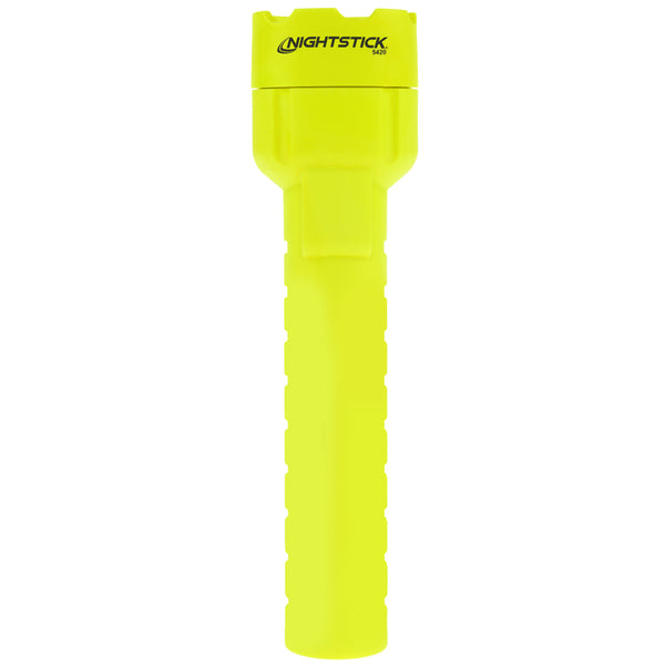The Nightstick XPP-5420G [UL-913] is a bright yellow, handheld, intrinsically safe LED flashlight designed for use in hazardous environments, featuring "Nightstick" branding on the top section.