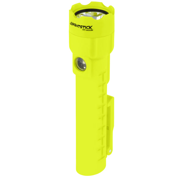 The Nightstick XPP-5422GM [UL-913] IS Permissible Dual-Light Flashlight with dual magnets is shown upright against a white background.