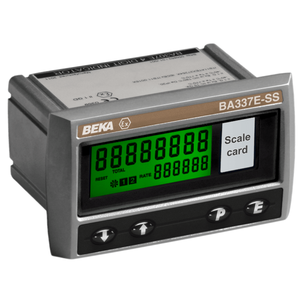 BEKA BA337E-SS Intrinsically Safe Pulse Input, Externally Powered, Rate Totalizer, Panel Mounting